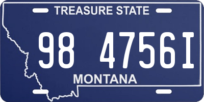 MT license plate 984756I