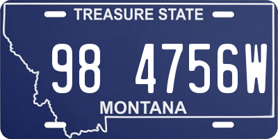 MT license plate 984756W