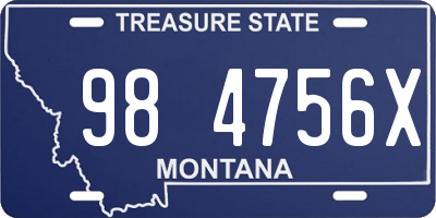 MT license plate 984756X