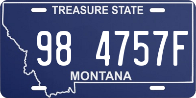 MT license plate 984757F