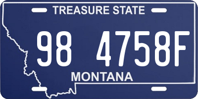 MT license plate 984758F