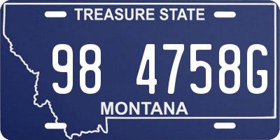 MT license plate 984758G