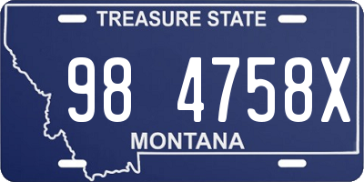 MT license plate 984758X