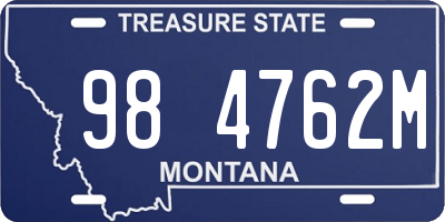 MT license plate 984762M