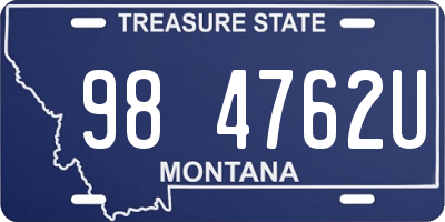 MT license plate 984762U