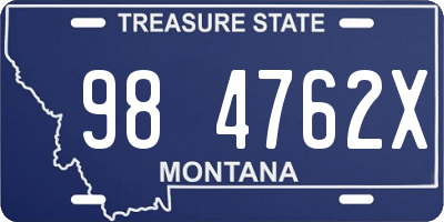 MT license plate 984762X