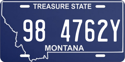 MT license plate 984762Y