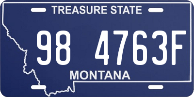 MT license plate 984763F