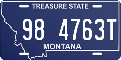 MT license plate 984763T