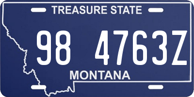 MT license plate 984763Z