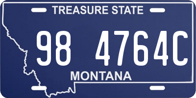 MT license plate 984764C