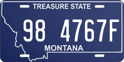 MT license plate 984767F