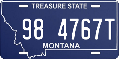 MT license plate 984767T