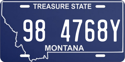 MT license plate 984768Y