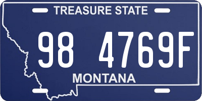 MT license plate 984769F