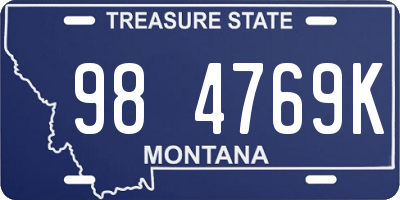 MT license plate 984769K