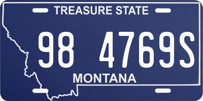 MT license plate 984769S