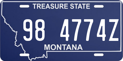 MT license plate 984774Z