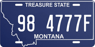 MT license plate 984777F