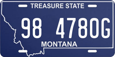 MT license plate 984780G