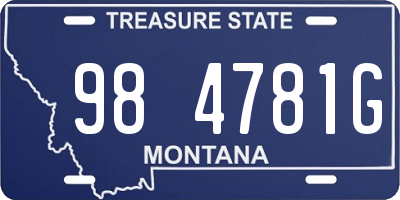 MT license plate 984781G