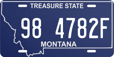 MT license plate 984782F