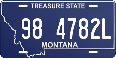 MT license plate 984782L