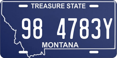 MT license plate 984783Y