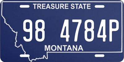 MT license plate 984784P