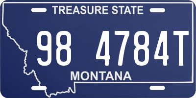 MT license plate 984784T