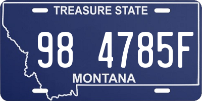 MT license plate 984785F