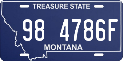 MT license plate 984786F