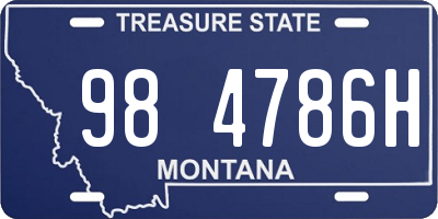 MT license plate 984786H