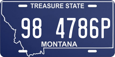 MT license plate 984786P
