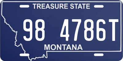 MT license plate 984786T