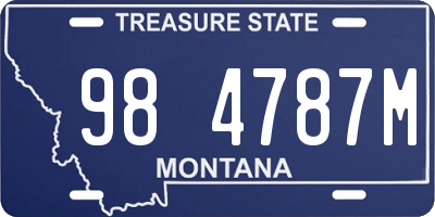 MT license plate 984787M