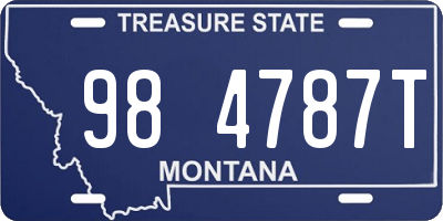 MT license plate 984787T