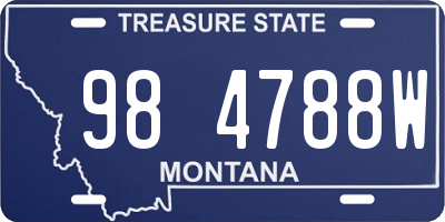 MT license plate 984788W