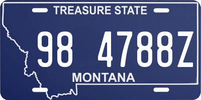 MT license plate 984788Z