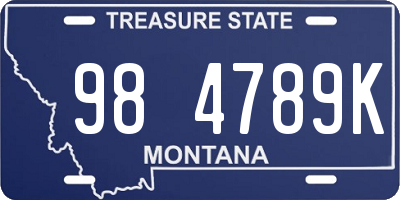 MT license plate 984789K