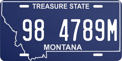 MT license plate 984789M