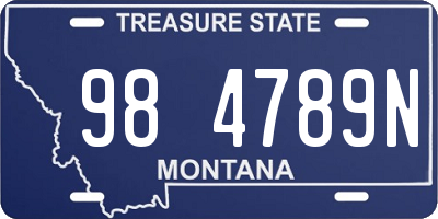 MT license plate 984789N