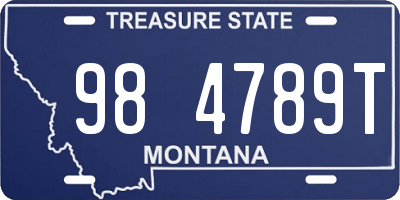 MT license plate 984789T