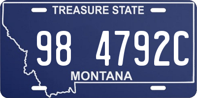 MT license plate 984792C
