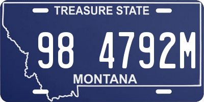 MT license plate 984792M