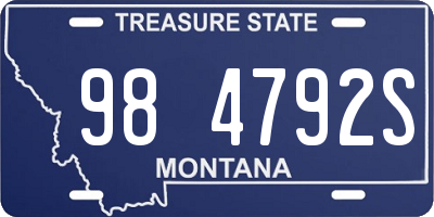 MT license plate 984792S