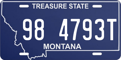 MT license plate 984793T