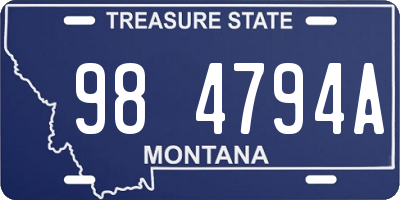 MT license plate 984794A