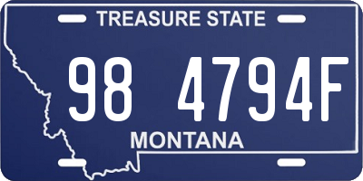 MT license plate 984794F