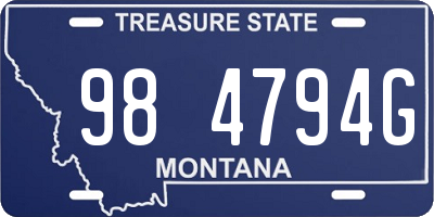 MT license plate 984794G